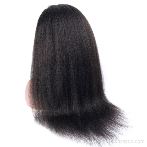 Wholesale cheap kinky straight full lace wig vendor, peruvian human hair full lace wig, glueless full lace wig human hair